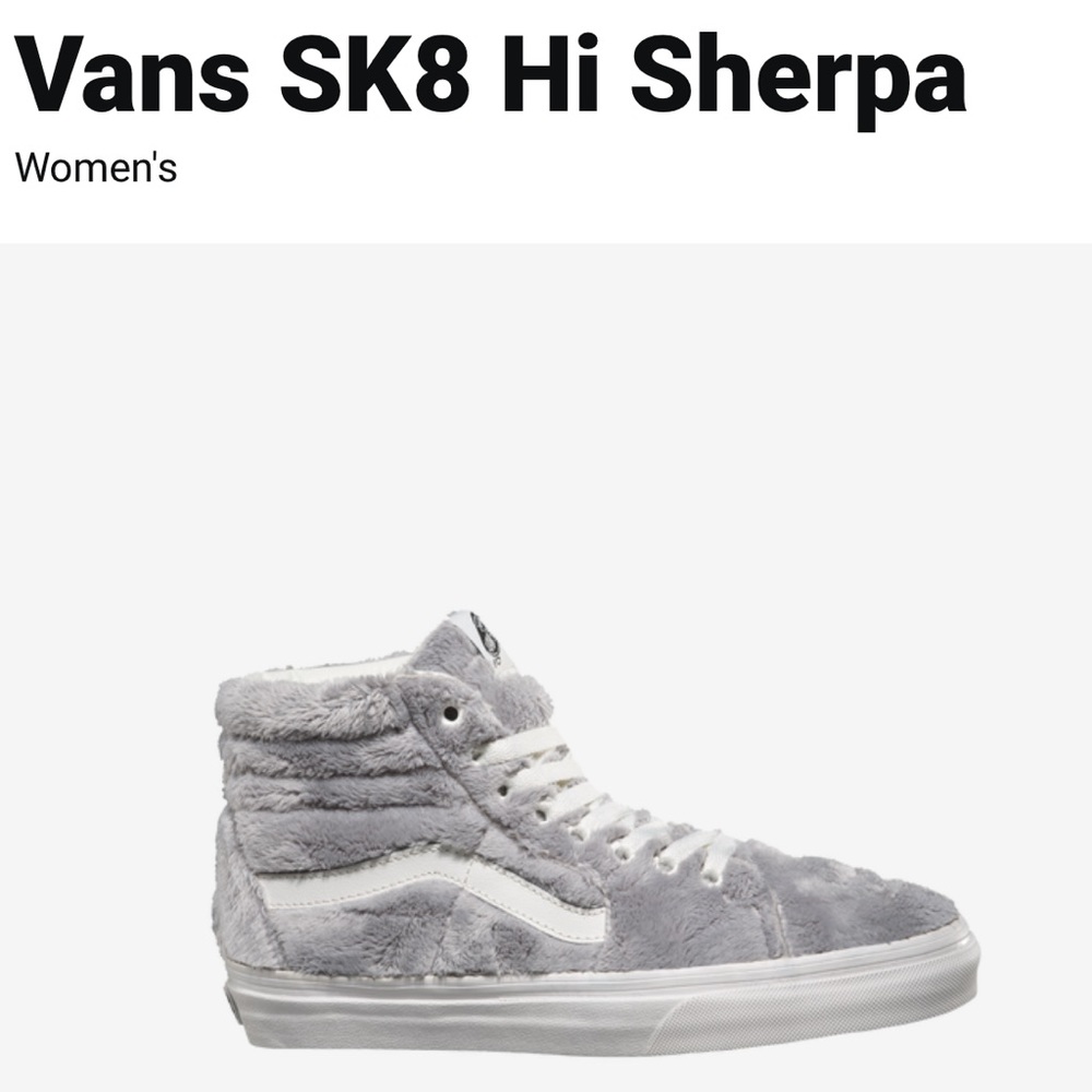 VANS SK8 Hi Sherpa Sneakers in Gray (NWT)